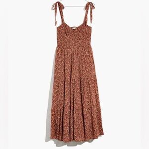 Madewell Lucie Tie-Strap Tiered Midi Dress in Florentine Floral